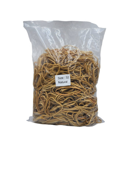 1KG Rubber Bands - Size 32 - Natural