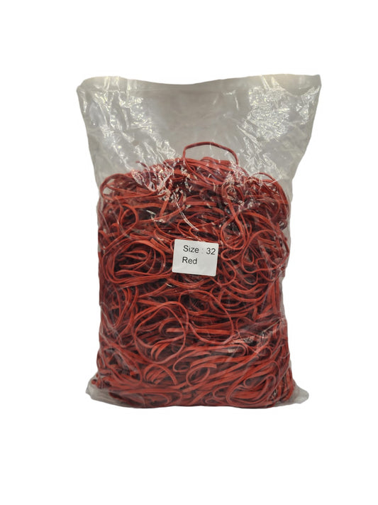 1KG Rubber Bands - Size 32 - Red