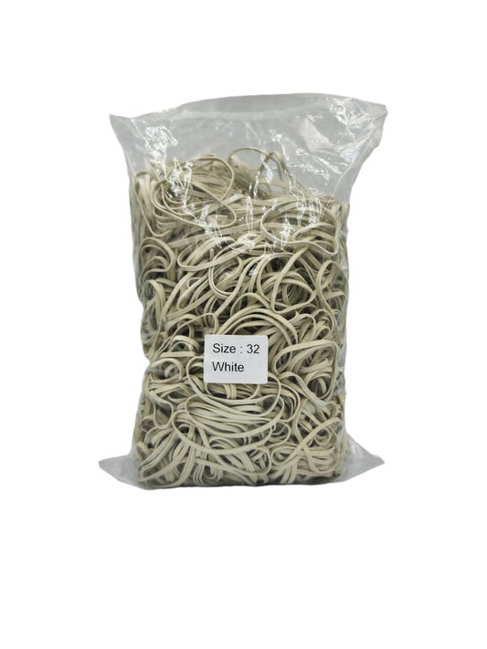 1KG Rubber Bands - Size 32 - White