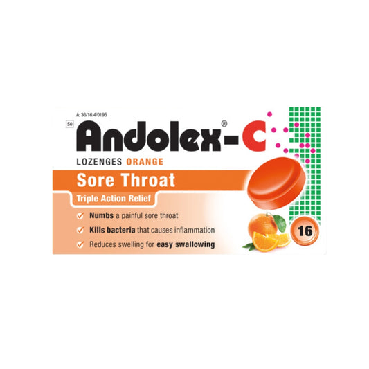 Andolex-C Sore Throat Lozenges -16s - Orange