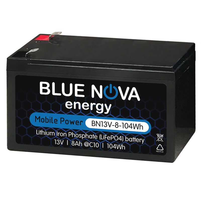 Blue Nova Lithium Iron Phosphate 13V Battery 8Ah