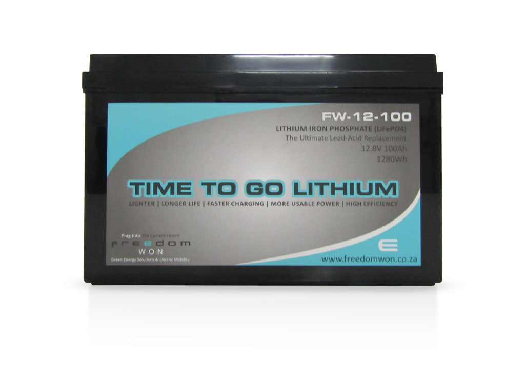 Freedom Won LiFePO4 Lithium Ion Deep Cycle Battery 12V - 100AH - FW 12-100